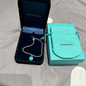 Tiffany & Co. Silver Bracelet with Turquoise Heart